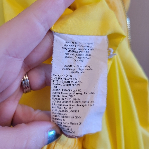 Vintage 90s Joseph Ribkoff Yellow Zip Up Semi Crop Jacket - Picture 6 of 6